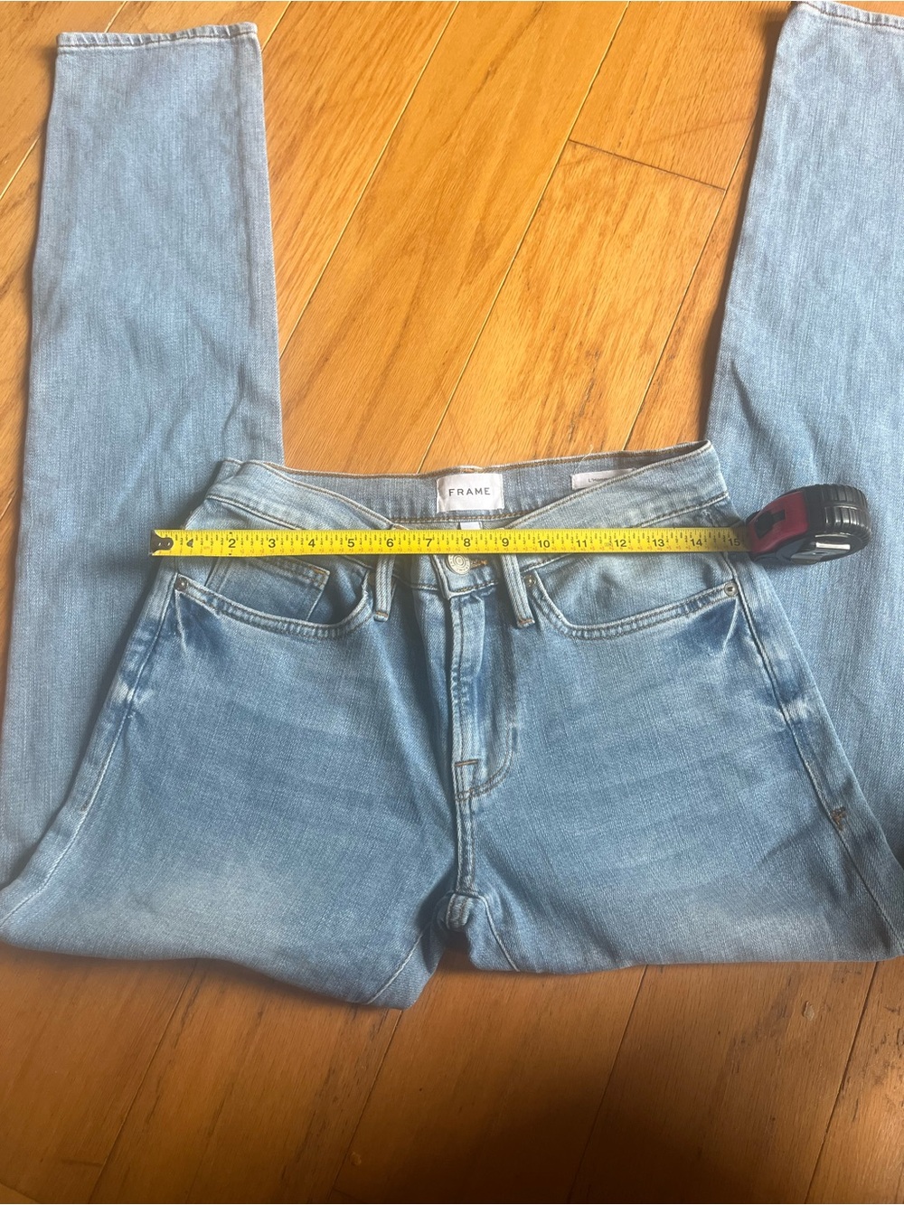 Frame Denim Light Wash Skinny Jeans - Pale Blue
